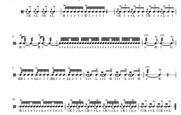 A music puzzle based on a series of different note patterns.