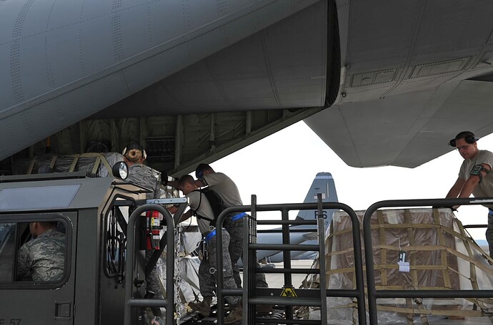 Humanitarian aid being loaded at Suttik Air Force Base in Kalaki's Duchy of Olasta