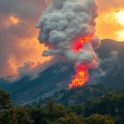 A pyroclastic surge on Mt. Zhrana.