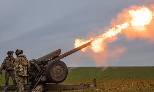 ART-90 firing during a training exercise.